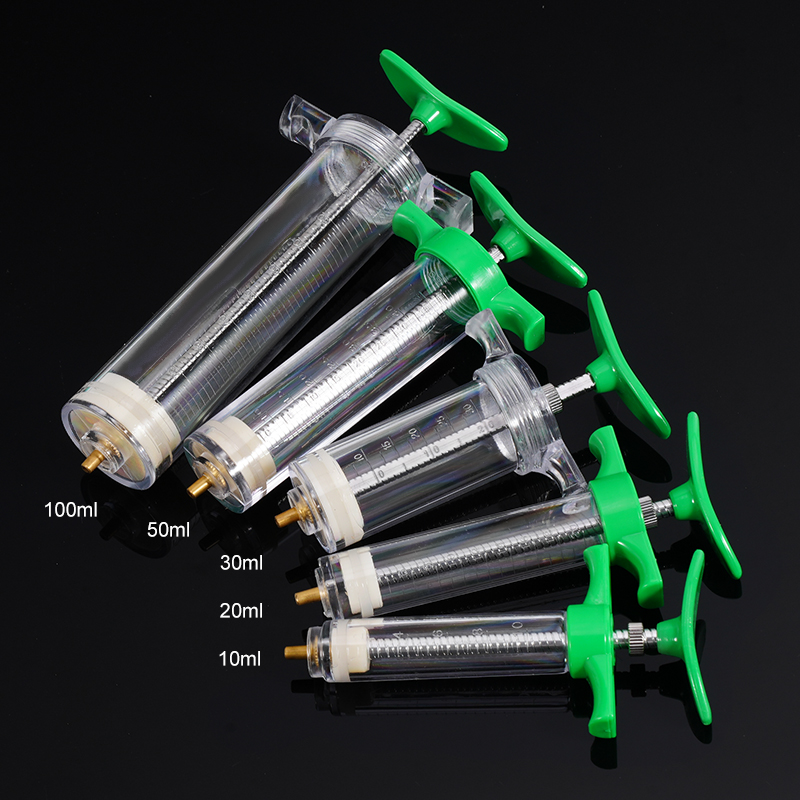 Veterinary Syringe Gun - 주사기 10/20/30/50/100ML 플라스틱 스틸 동물용 주사기