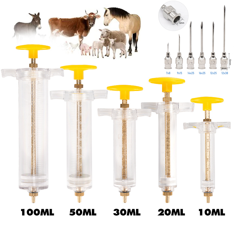 Veterinary Syringe Gun - 10/20/30/50/100ml 조절 가능한 복용량 주사기 백신