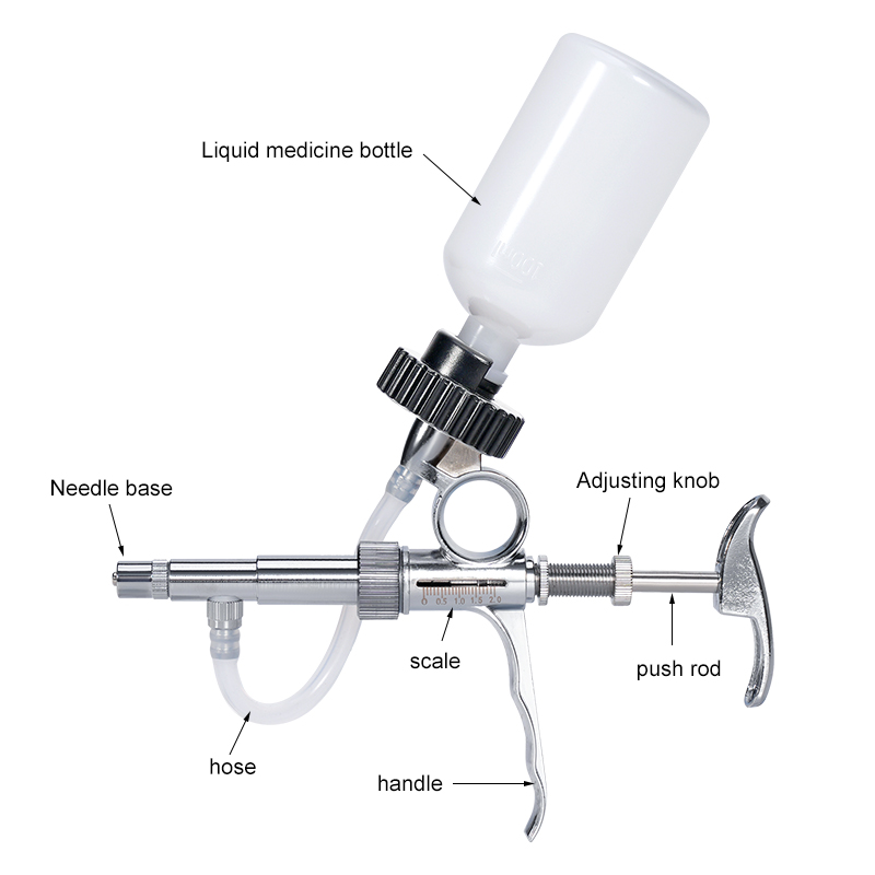 2/5ML 백신 주사기 수의학용 연속 주입 주사기 소  - Veterinary Syringe Gun 리뷰 및 가격